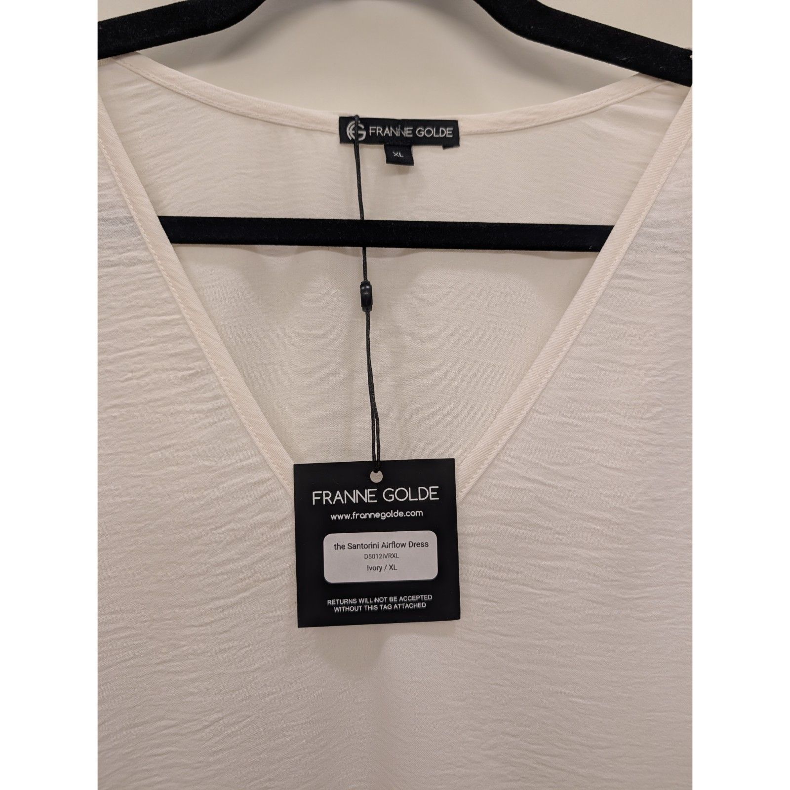 Nwt Franne Golde Santorini Airflow Dress Extra Large Ivory Minimalist Coastal — image 2 of 5